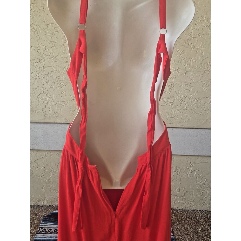 NEW Lulus Bold New Look Red Tie Back Midi Skater Dress MED Pockets Lined Empire - Picture 11 of 13